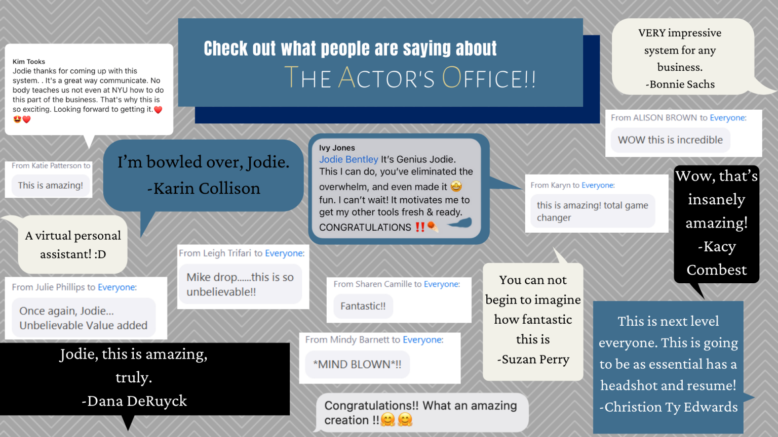 The Actor's Office Testimonials