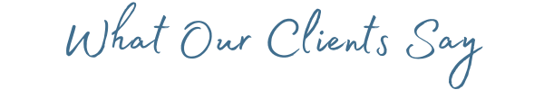 Text reads "What Our Clients Say"